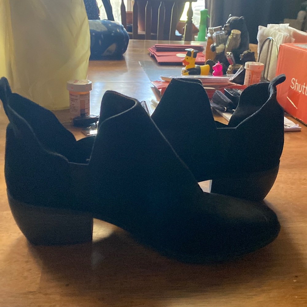 Black suede booties